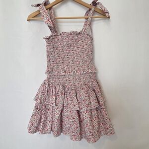 Katie J NYC Floral Smocked Ruffle Tween Dress Medium